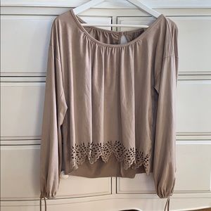 Tan Suede type material top